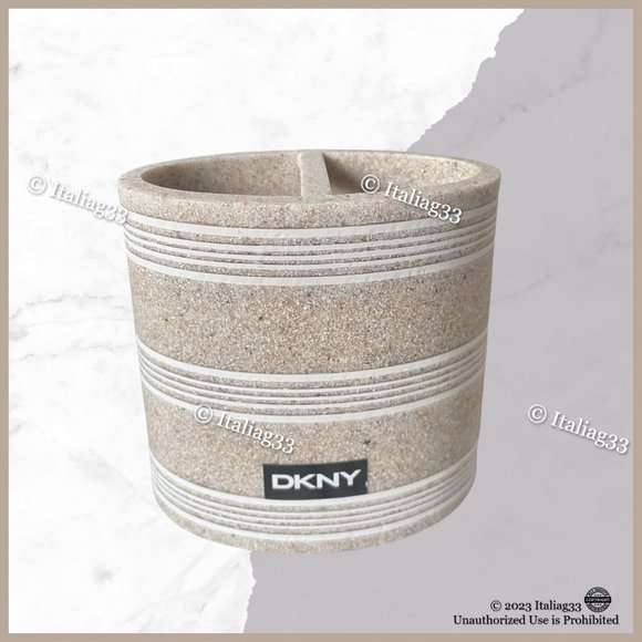 DKNY Soap Pump, Toothbrush Holder, Tumbler Bathroom Accessory 3Pc Set Sand Tan - Picture 4 of 16